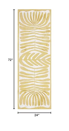 TOWN & COUNTRY LUXE Livie Matisse Cutout Everwash™ Washable Multi-Use Decorative Rug, Kitchen Runner Rug, Low-Profile Door Mat, Bedroom Rug and Dorm Room Rug with Non-Slip Backing, Gold, 24"x72"