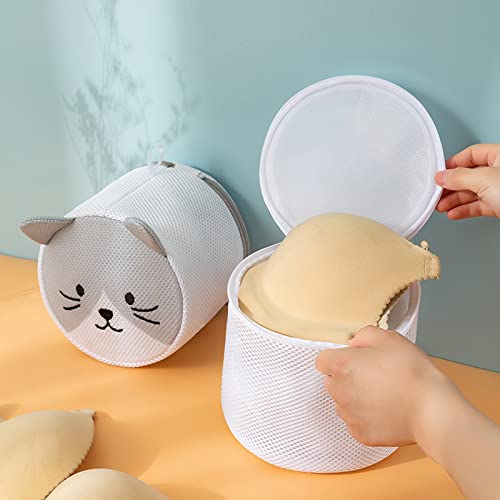 LEACIEN Bra Washing Bags for Laundry,Bras Laundry Bag for Washing Machine Delicate Wash Bag for Underwear,Lingerie,Socks,Undershirt (Cat Set+Cat Set)