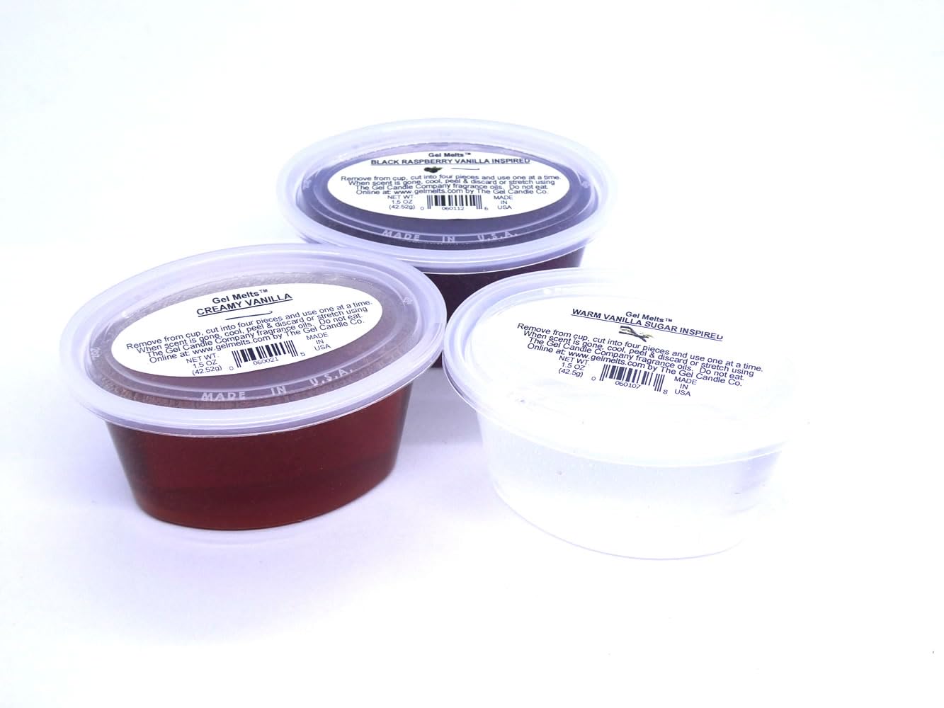 Harvest Set Of 3 Aroma Gel Melts™ BLACK RASPBERRY VANILA, CREAMY VANILLA, AND WARM VANILLA SUGAR Gel Wax For Warmers And Burners By The Gel Candle Company PEEL, MELT AND ENJOY