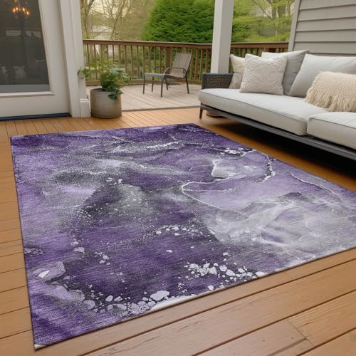 Addison Rugs Chantille ACN518 Purple 2'6" x 3'10 Indoor Outdoor Area Rug, Stain Resistant, Machine Washable, Non Shedding, Bedroom, Living Room, Dining Room, Kitchen Rug