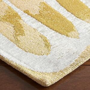 TOWN & COUNTRY LUXE Livie Matisse Cutout Everwash™ Washable Multi-Use Decorative Rug, Kitchen Runner Rug, Low-Profile Door Mat, Bedroom Rug and Dorm Room Rug with Non-Slip Backing, Gold, 24"x72"