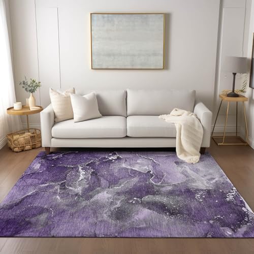 Addison Rugs Chantille ACN518 Purple 2'6" x 3'10 Indoor Outdoor Area Rug, Stain Resistant, Machine Washable, Non Shedding, Bedroom, Living Room, Dining Room, Kitchen Rug