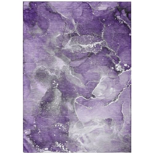 Addison Rugs Chantille ACN518 Purple 2'6" x 3'10 Indoor Outdoor Area Rug, Stain Resistant, Machine Washable, Non Shedding, Bedroom, Living Room, Dining Room, Kitchen Rug