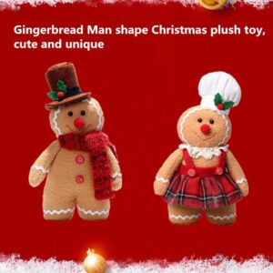 VISTABLUE Christmas Gingerbread Stuffed Animals, Soft Gingerbread Plush Toys Gingerbread Man Pillow Stuffed Gingerbread Man Plush Christmas Plush Toys, Christmas Party Home Decoration (Women's Style)