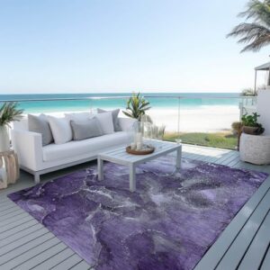 Addison Rugs Chantille ACN518 Purple 2'6" x 3'10 Indoor Outdoor Area Rug, Stain Resistant, Machine Washable, Non Shedding, Bedroom, Living Room, Dining Room, Kitchen Rug