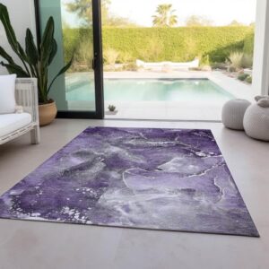 Addison Rugs Chantille ACN518 Purple 2'6" x 3'10 Indoor Outdoor Area Rug, Stain Resistant, Machine Washable, Non Shedding, Bedroom, Living Room, Dining Room, Kitchen Rug