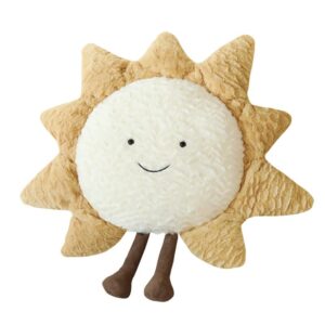 joson cozy sun pillow star moon sofa cushion, soft bedside plush decorative pillow, can be used as a birthday, for children and girls (15.7in, sun)