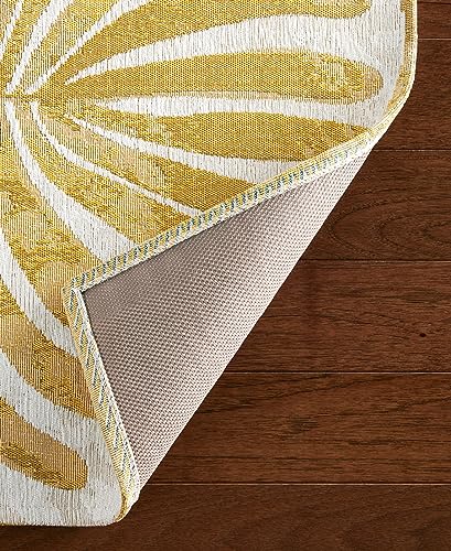 TOWN & COUNTRY LUXE Livie Matisse Cutout Everwash™ Washable Multi-Use Decorative Rug, Kitchen Runner Rug, Low-Profile Door Mat, Bedroom Rug and Dorm Room Rug with Non-Slip Backing, Gold, 24"x72"