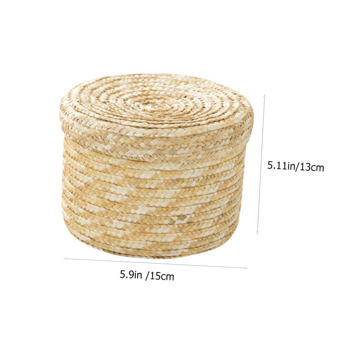 NOLITOY 1pc Straw Storage Basket Wicker Cub Baskets Wicker Serving Basket Hyacinth Basket Bin Woven Wheat- Straw Bin Egg Decorating Woven Tray Handwoven Round Basket Child Straw Box