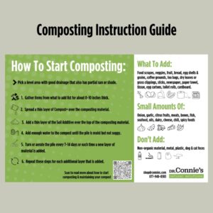 Dr. Connie's Compost+ Starter Kit | Natural Compost Starter & Accelerator | Includes Soil Additive & Composting Guide | All-Natural, Odor Control for Indoor & Outdoor Bins, Tumblers, and Piles