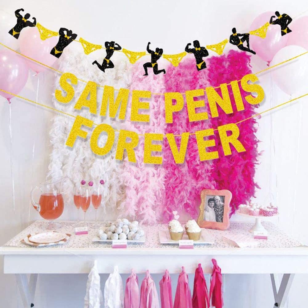 Snogisa Bachelorette Party Banner, Hen Party Favors Sign Engagement Decorations, Pop Bridal Shower Supplies, Photo Booth Props Gold Backdrop Wedding (Golden)