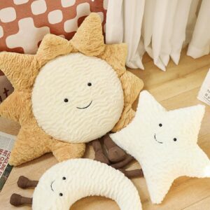 JOSON Cozy Sun Pillow Star Moon Sofa Cushion, Soft Bedside Plush Decorative Pillow, can be Used as a Birthday, for Children and Girls (15.7in, Sun)