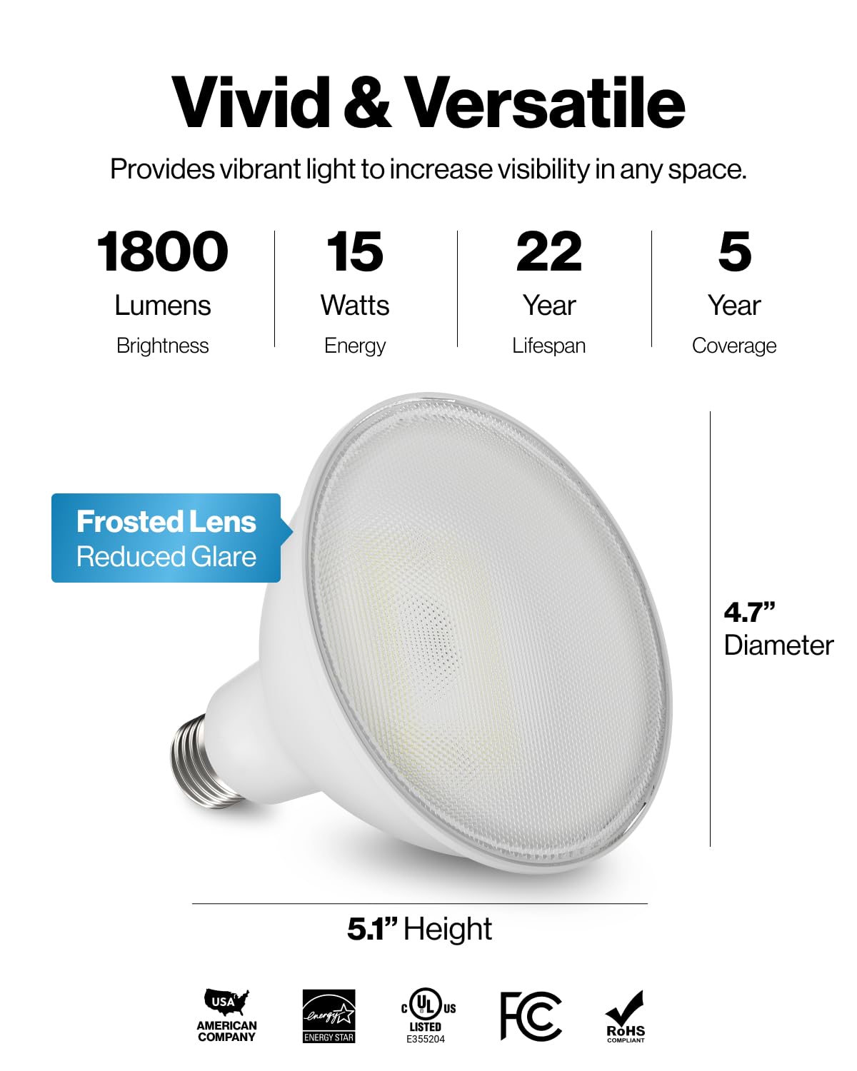 Sunco 2 Pack 1800 Lumens Outdoor LED Flood Light Waterproof PAR38 LED Bulb, Dimmable, 15W=150W, 5000K Daylight, E26 Base, UL Listed