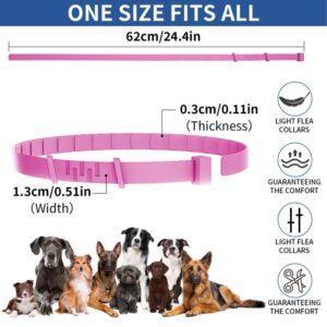 4 Pack Flea Collar for Dogs, 8 Months Flea and Tick Prevention for Dogs, Waterproof Dog Flea Collar, Natural Dog Flea and Tick Treatment, Adjustable Flea and Tick Collar for Dogs Puppy(Pink&Purple)