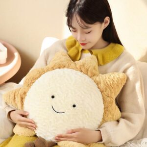 JOSON Cozy Sun Pillow Star Moon Sofa Cushion, Soft Bedside Plush Decorative Pillow, can be Used as a Birthday, for Children and Girls (15.7in, Sun)