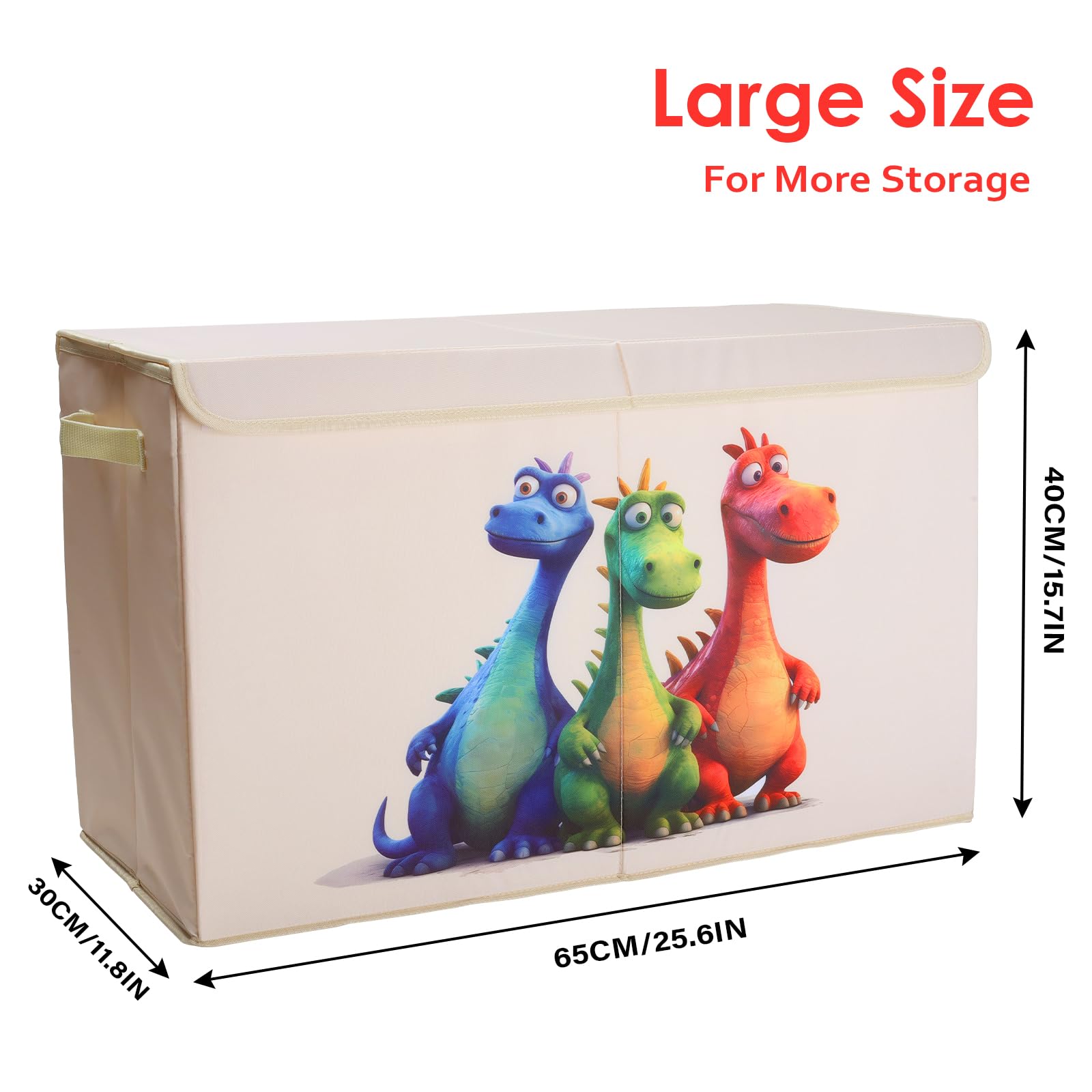 Unicorn Toy Box Chest with Flip-Top Lid for Kids, Large Collapsible Oxford Toy Storage Box with Handles for Girls, Waterproof Sturdy Dustproof Toy Box for Bedroom Playroom, 25.5×11.8×15.7 Inch