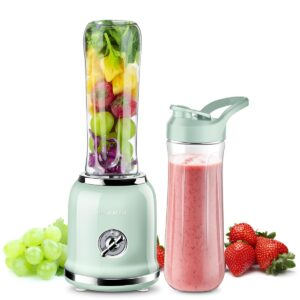 personal blender, roter mond powerful smoothie blender with 2 portable bottle 2 speed control & pulse function 6 stainless steel blades, bpa-free (pink)