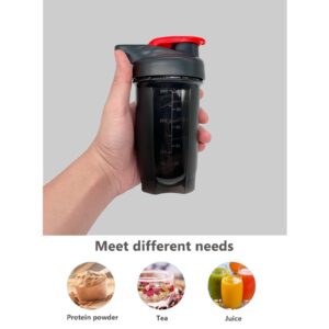 GAISHION Shaker Bottle Protein Shakes Cup and 10-Ounce/300ML Shaker Bottle with Whisk Balls, Protein Shaker Bottle Set,Non-BPA plastic (Black+Grey(2PCS))