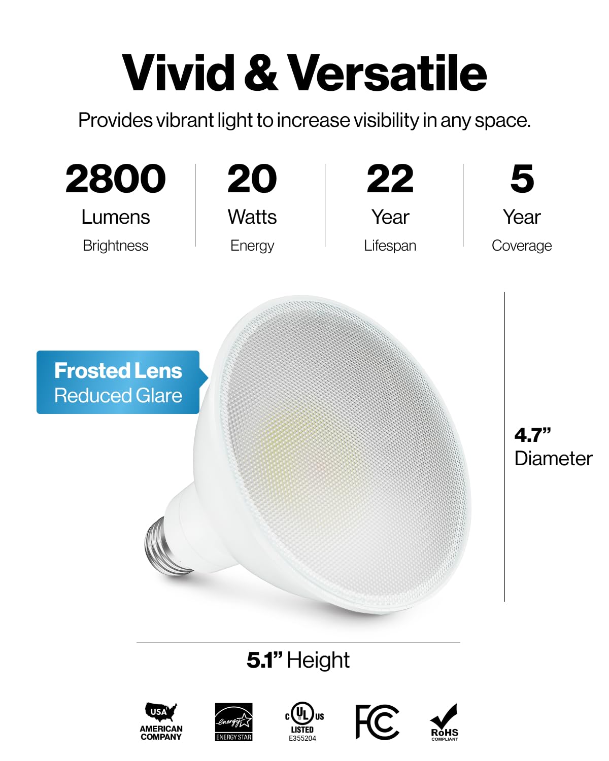 Sunco 6 Pack 2800 Lumens Outdoor Led Flood Light Waterproof PAR38 LED Bulb Dimmable, 20W=250W, 5000K Daylight, E26 Base, UL Listed