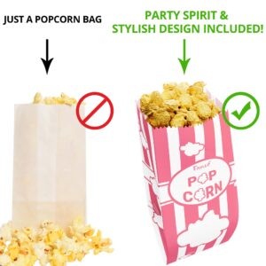 CUSINIUM 1oz Pink Paper Popcorn Bags (100-pack) - Carnival Theme - Customizable