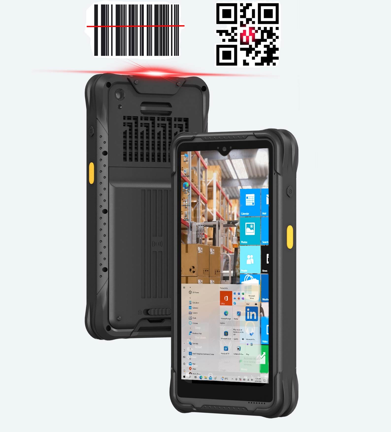 Bix 6.5-inch Rugged Windows 11 IOT Handheld QR Code Barcode Scanner,8GB RAM/128GB ROM Handheld Terminal PC,Long-Lasting Battery,IP67 Waterproof Windows Handheld PDA for Warehouse Inventory Management