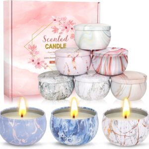 Scented Candles Gifts for Women, 9 Pack 2.5 oz Marble Aromatherapy Candle Set Natural Soy Wax Stress Relief Gift for Mother's Day,Christmas,Birthday,Valentine's Day