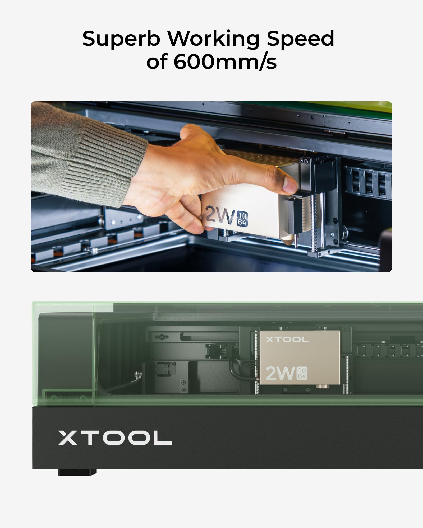 xTool S1 1064nm Infrared Laser Module for xTool S1 Laser Engraver, Laser Module Laser Output 2W (2000mW) Engraving on Metal, Plastic, Acrylic Materials, Ideal for Jewelry, Gift Making