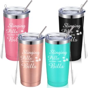 yaomiao 4 pcs nurse graduation gifts, slinging pills to pay the bills tumbler cup, 20 oz tumbler mug with lid and straw, pharmacist graduation birthday gifts for pharmacy tech nursing women men