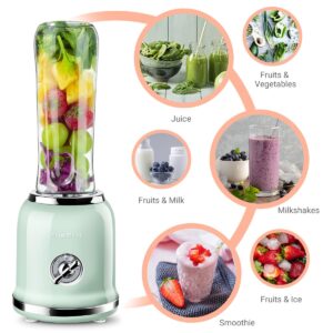 Personal Blender, Roter Mond Powerful Smoothie Blender with 2 Portable Bottle 2 Speed Control & Pulse Function 6 Stainless Steel Blades, BPA-Free (Pink)