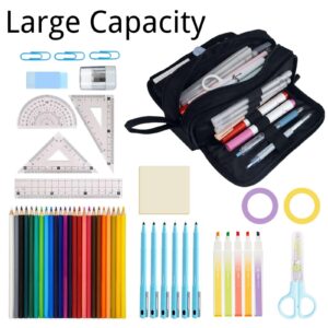 Moyad Large Capacity Pencil Case Big Pen Pouch with Multiple Compartments Pencils Organizer Bag for Adults Office College, Black