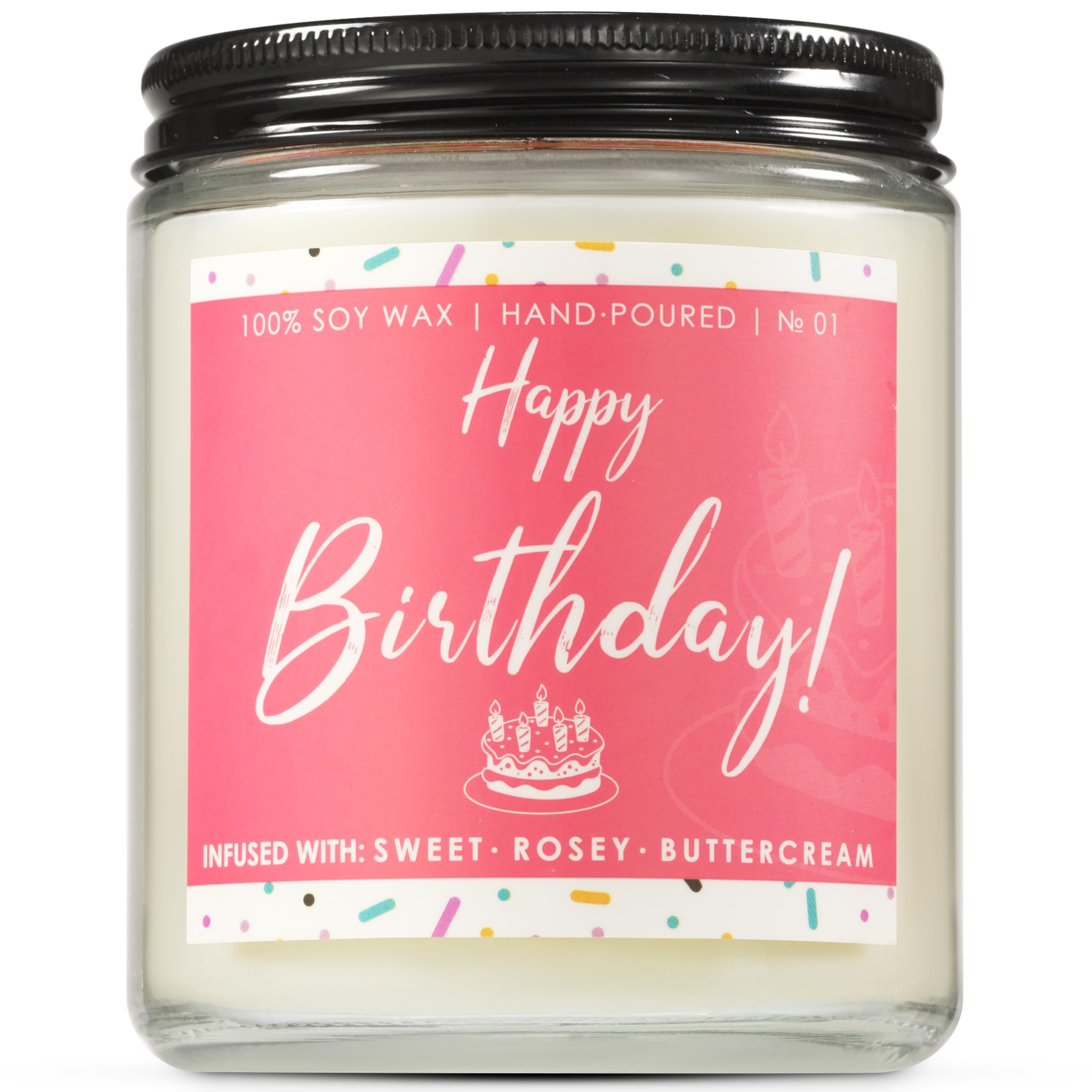 Birthday Candles, Birthday Gifts, Happy Birthday Candle Gifts for Women, Unique Sister Birthday Gifts, Vanilla Sugar Birthday Cake Scent Candles Gift Ideas for Women, Girls, Her, Mom, Best Friend, 7oz