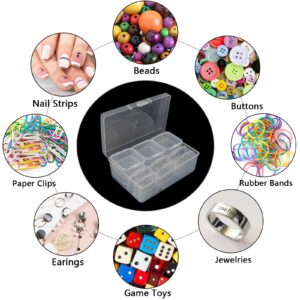 48Pcs Bead Organizer Storage Boxes,Small Clear Plastic Containers Box with Hinged Lid for Jewelry,Diamonds,DIY Art Craft Accessory(2.17 x 2.17 x 0.79 Inch)