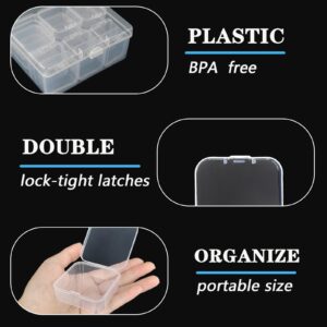 48Pcs Bead Organizer Storage Boxes,Small Clear Plastic Containers Box with Hinged Lid for Jewelry,Diamonds,DIY Art Craft Accessory(2.17 x 2.17 x 0.79 Inch)