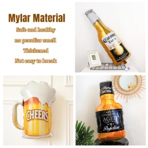 9pcs Corona Whisky Beer Mug Mylar Helium Balloons, Men Women Boys Girls Beer Themed Birthday Party Decoration, Baby Shower Engagement Decoration Supplies