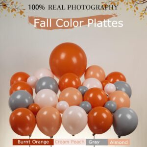 Neutral burnt orange balloon arch kit 130pcs with double stuffed Terracotta orange cream peach gray Balloons for autumn Baby Shower fall Birthday Boho Wedding bride to be decorations