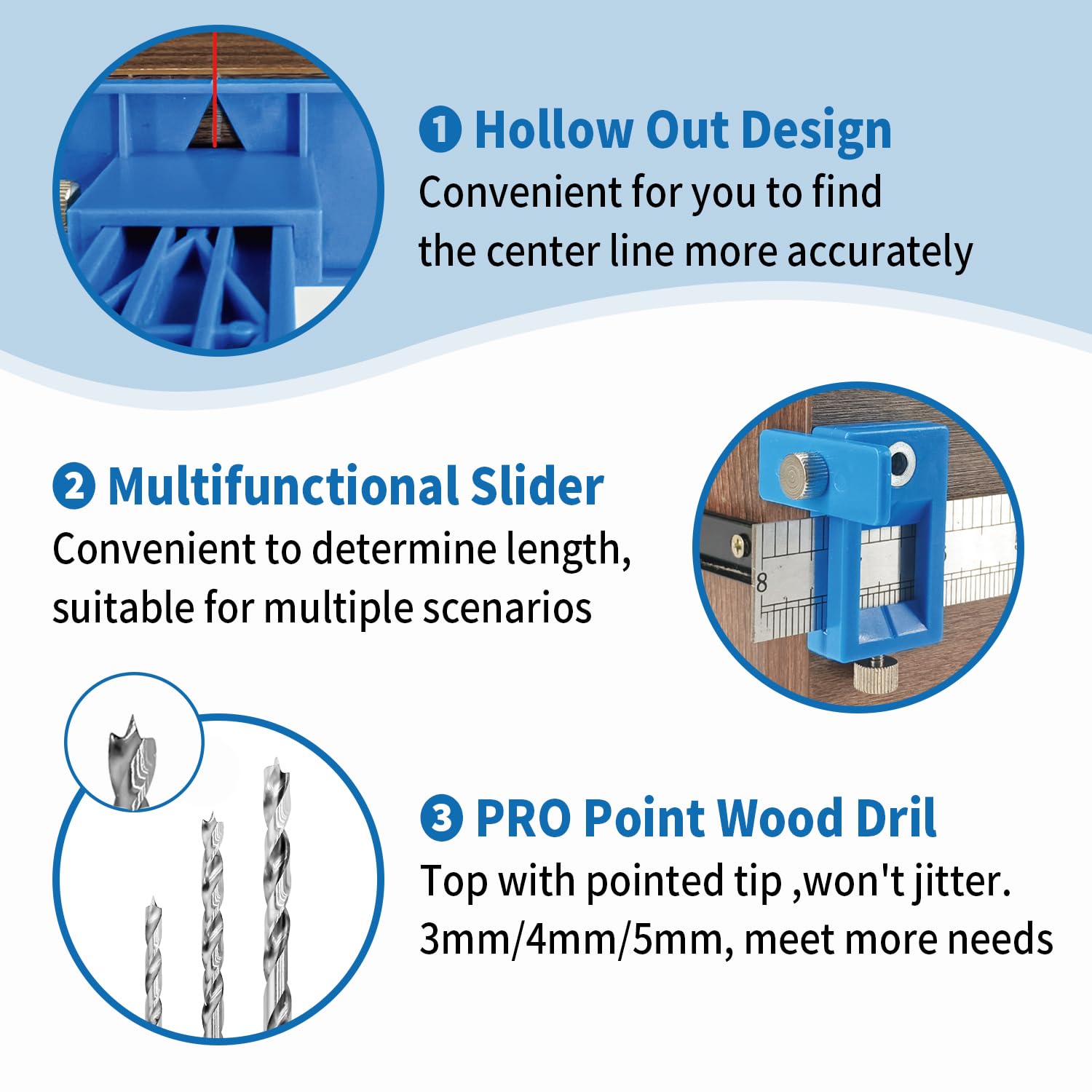 King&Charles Cabinet Hardware Jig, Cabinet Handle Jig with Point Wood Drils Bits, Cabinet Jig for Handles and Pulls on Drawers/Cabinets/Doors, Cabinet Hardware Template Tool Set.