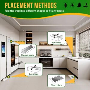 Mouse & Insect Glue Trap for Indoor, 10 Pack Mouse Traps for Home, Sticky Pest Control Adhesive Tray for Catching Rats, Rodents, Bugs, Non Toxic Pre-Baited Glue Boards