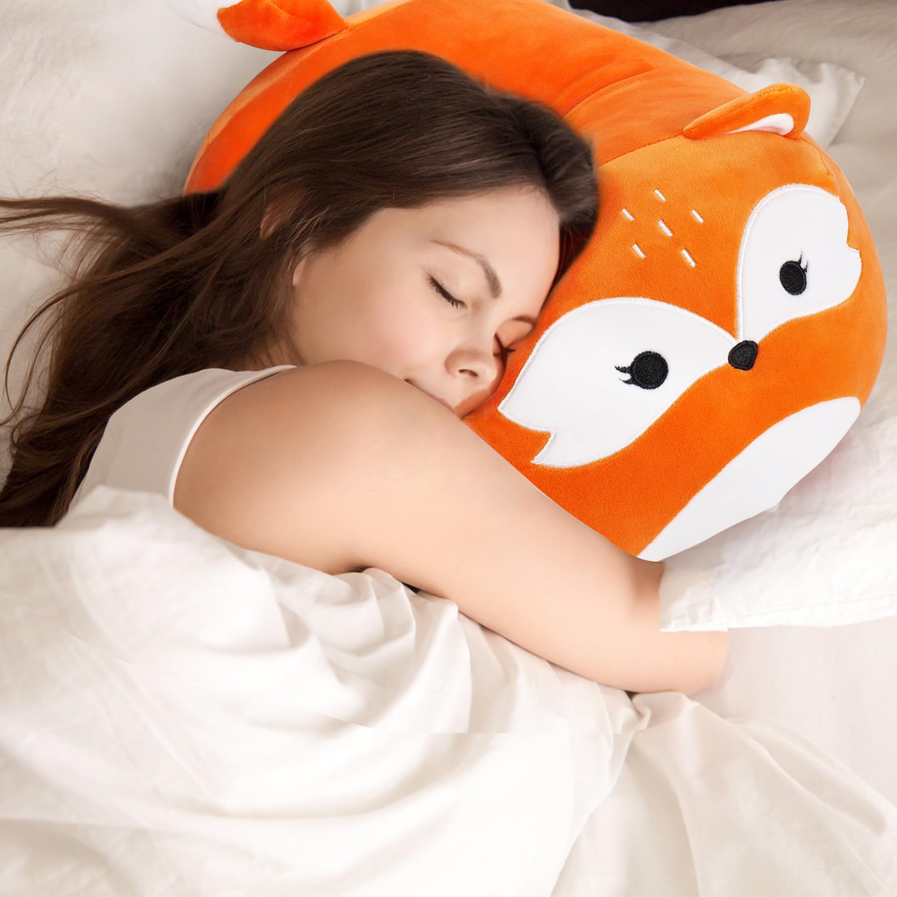 Fox Stuffed Animal-16" Fox Plush Pillow, Orange Fox Plushies, Stuffed Fox Plush Toy Cute Foxy Stuffed Animal Fox Plushie Pillow, Room Decor Chrismas Birthday Gifts for Kids Girls Boys Girlfriend