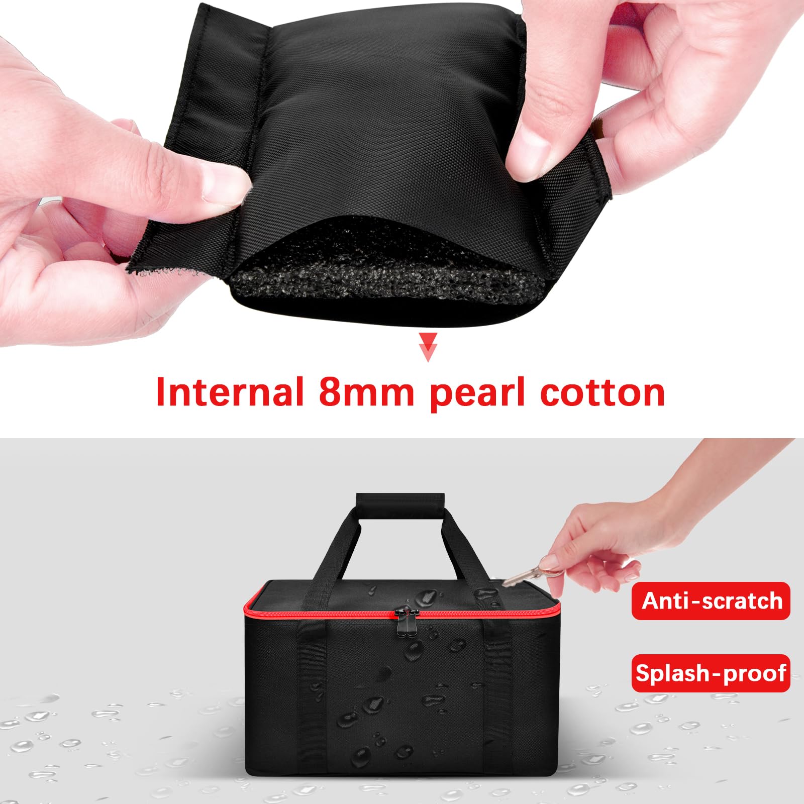 Peciue Air Compressor Bag Compatible with Milwaukee M18 Inflator 2848-20, Pump Carrying Box for Milwaukee Tools Accessories, Tire Inflator Holder for Battery Pack 18V 3.0 to 9.0 Ah- Black (Case Only)