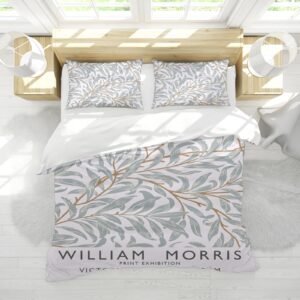 rivine william morris style duvet cover set 3 pieces abstract tropical plant leaves soft breathable bedding for bedroom with 2 pillow shams king