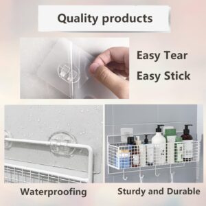 20 PCS Shower Caddy Adhesive Replacement Adhesive Hooks Replacement Nail Free Transparent Adhesive Pad No-Trace Wall Stick for Corner Shelf Basket, Bathroom Storage Shelves and Kitchen Racks