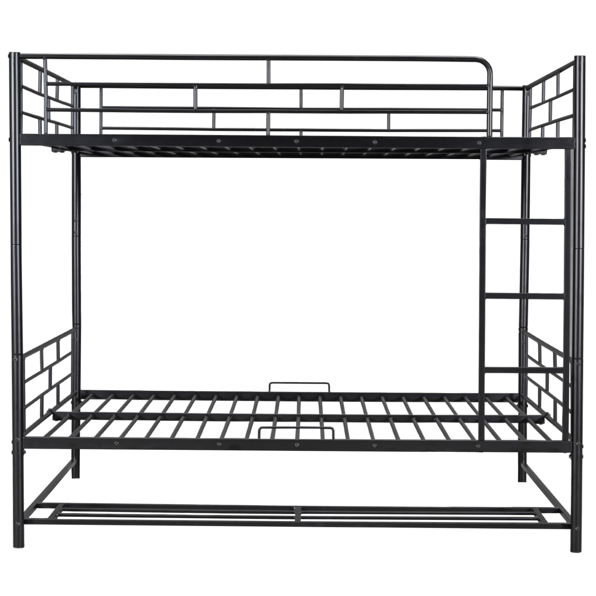 Bellemave Bunk Bed Full Over Full,Kids Bunk Bed,Metal Bunk Bed with Shelf and Guardrails,Full bunk beds for Kids, Teens & Adults（Black）