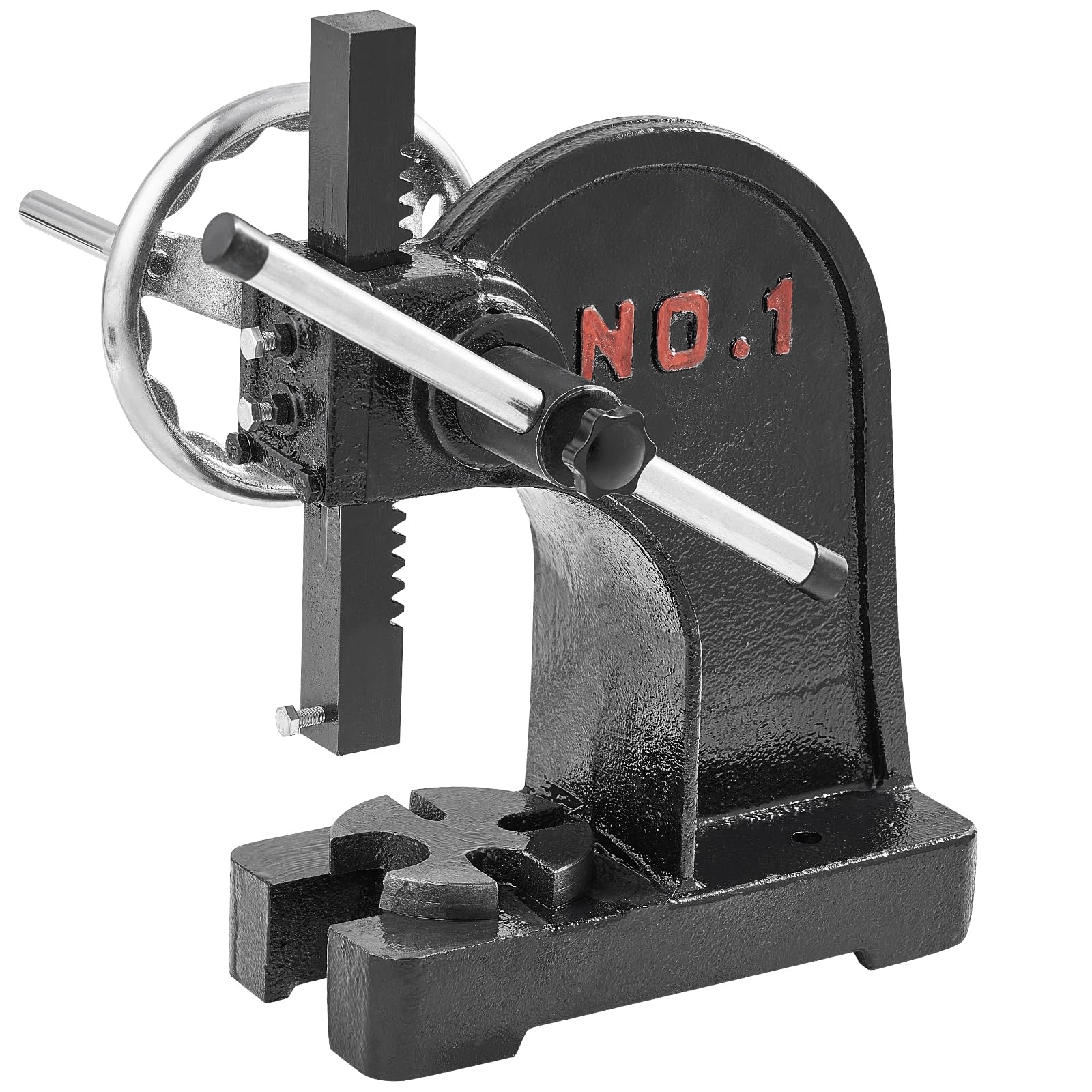 VEVOR Arbor Press, 1 Ton Manual Arbor Press with Handwheel, 5.9" Maximum Height, Cast Iron Heavy-duty Manual Desktop Arbor Press, Precision Hand Press for Stamping, Bending, Stretching, Forming