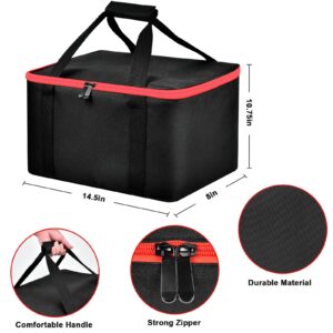 Peciue Air Compressor Bag Compatible with Milwaukee M18 Inflator 2848-20, Pump Carrying Box for Milwaukee Tools Accessories, Tire Inflator Holder for Battery Pack 18V 3.0 to 9.0 Ah- Black (Case Only)