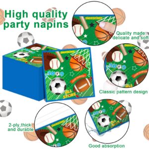 Sports Party Decorations Tableware Set All Star Plates Napkins All Sports Disposable Table Cover Baseball Football Soccer Basketball Dinnerware for Boy Birthday Party Baby Shower Decor Supplies