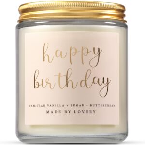 Birthday Gifts for Women, Mom Birthday Gifts, Luxury Soy Candle with Sterling Silver CZ Halo Necklace & Jewelry Pouch - Happy Birthday Candles, Vanilla Birthday Cake Scent, Unique Birthday Gifts Set