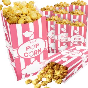 cusinium 1oz pink paper popcorn bags (100-pack) - carnival theme - customizable