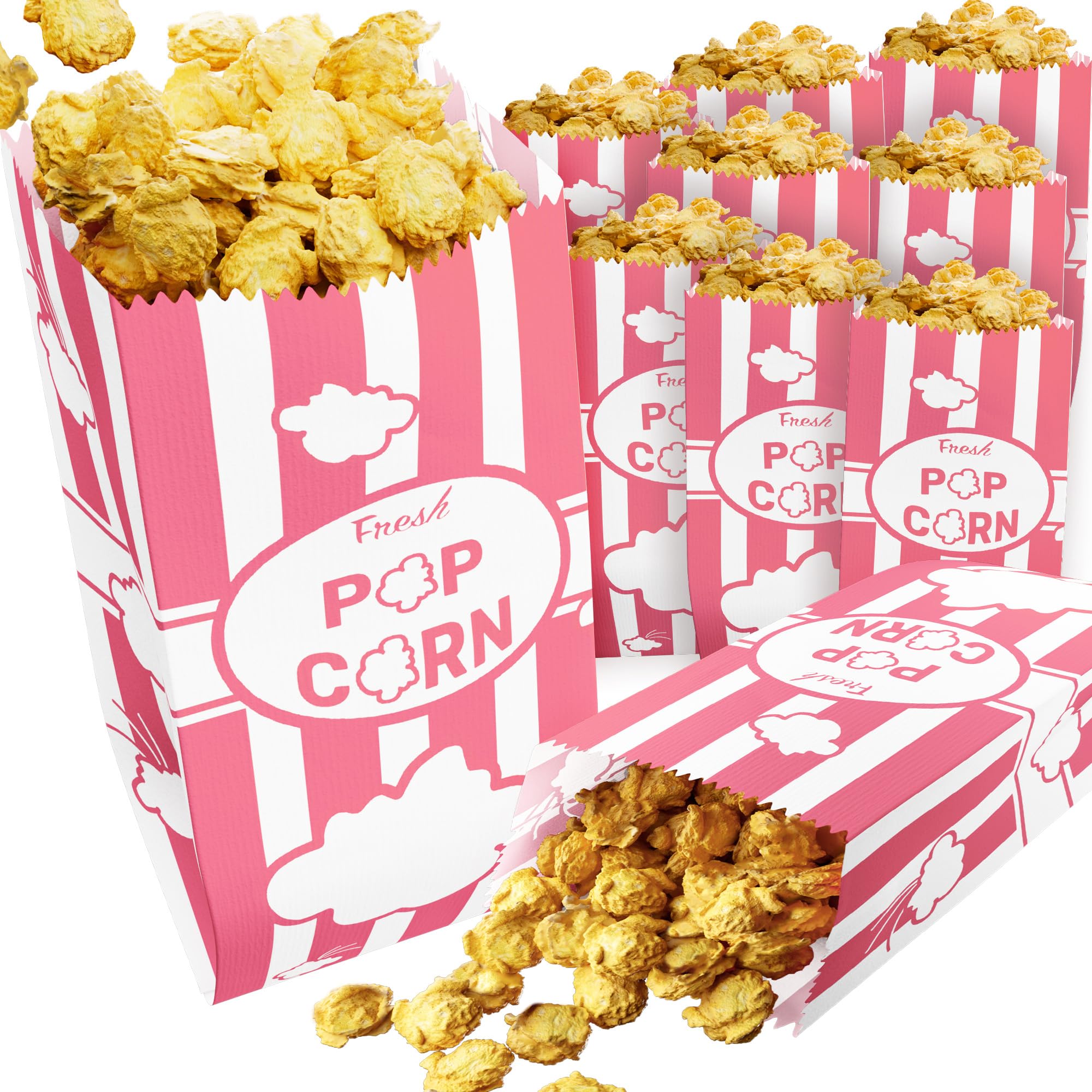 CUSINIUM 1oz Pink Paper Popcorn Bags (100-pack) - Carnival Theme - Customizable