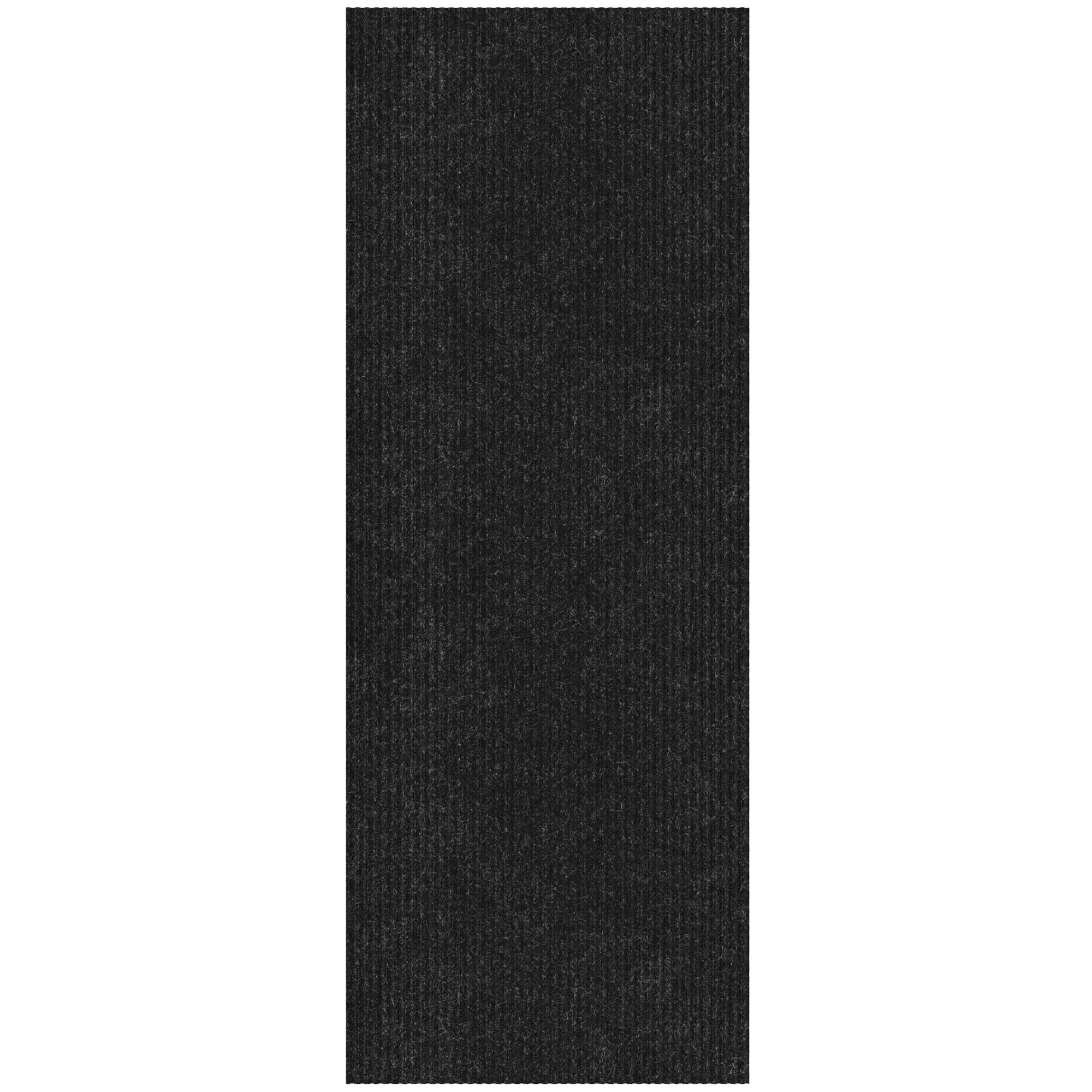 Sweet Home Stores Solid Design Non-Slip Rubberback 3x4 Indoor/Outdoor Area Rug for Entryway, Kitchen, Living Room, Garage, Patio, 2'7" x 4', Black