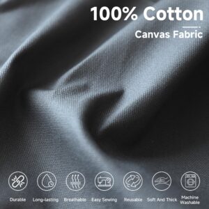 Simple&Opulence 100% Cotton Canvas Fabric 10oz. 59 Inch by The Yard, Nature Duck Fabric Textile Medium Weight for Painting, Sewing, Crafts, Embroidery, Bag, Handmade Home Decor(1 Yard, Black)